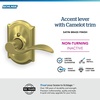 image:imageSchlage F10 ACC 622 Accent Door Lever Hall amp Closet Passage Lock Matte BlackSatin Brass