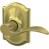 image:imageSchlage F10 ACC 622 Accent Door Lever Hall amp Closet Passage Lock Matte BlackSatin Brass