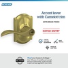 image:imageSchlage F10 ACC 622 Accent Door Lever Hall amp Closet Passage Lock Matte BlackSatin Brass