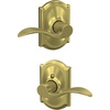 image:imageSchlage F10 ACC 622 Accent Door Lever Hall amp Closet Passage Lock Matte BlackSatin Brass
