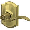 image:imageSchlage F10 ACC 622 Accent Door Lever Hall amp Closet Passage Lock Matte BlackSatin Brass