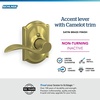 image:imageSchlage F10 ACC 622 Accent Door Lever Hall amp Closet Passage Lock Matte BlackSatin Brass