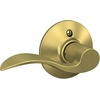 image:imageSchlage F10 ACC 622 Accent Door Lever Hall amp Closet Passage Lock Matte BlackSatin Brass
