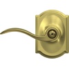 image:imageSchlage F10 ACC 622 Accent Door Lever Hall amp Closet Passage Lock Matte BlackSatin Brass
