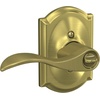 image:imageSchlage F10 ACC 622 Accent Door Lever Hall amp Closet Passage Lock Matte BlackSatin Brass