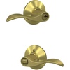 image:imageSchlage F10 ACC 622 Accent Door Lever Hall amp Closet Passage Lock Matte BlackSatin Brass