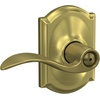 image:imageSchlage F10 ACC 622 Accent Door Lever Hall amp Closet Passage Lock Matte BlackSatin Brass