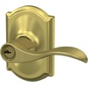 image:imageSchlage F10 ACC 622 Accent Door Lever Hall amp Closet Passage Lock Matte BlackSatin Brass