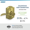 image:imageSchlage F10 ACC 622 Accent Door Lever Hall amp Closet Passage Lock Matte BlackSatin Brass