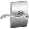 image:imageSchlage F10 ACC 622 Accent Door Lever Hall amp Closet Passage Lock Matte BlackSatin Chrome