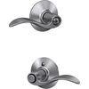 image:imageSchlage F10 ACC 622 Accent Door Lever Hall amp Closet Passage Lock Matte BlackSatin Chrome