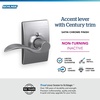 image:imageSchlage F10 ACC 622 Accent Door Lever Hall amp Closet Passage Lock Matte BlackSatin Chrome