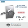 image:imageSchlage F10 ACC 622 Accent Door Lever Hall amp Closet Passage Lock Matte BlackSatin Chrome