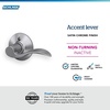 image:imageSchlage F10 ACC 622 Accent Door Lever Hall amp Closet Passage Lock Matte BlackSatin Chrome
