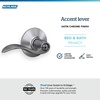 image:imageSchlage F10 ACC 622 Accent Door Lever Hall amp Closet Passage Lock Matte BlackSatin Chrome