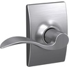image:imageSchlage F10 ACC 622 Accent Door Lever Hall amp Closet Passage Lock Matte BlackSatin Chrome