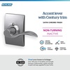image:imageSchlage F10 ACC 622 Accent Door Lever Hall amp Closet Passage Lock Matte BlackSatin Chrome