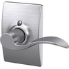 image:imageSchlage F10 ACC 622 Accent Door Lever Hall amp Closet Passage Lock Matte BlackSatin Chrome