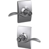 image:imageSchlage F10 ACC 622 Accent Door Lever Hall amp Closet Passage Lock Matte BlackSatin Chrome