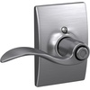 image:imageSchlage F10 ACC 622 Accent Door Lever Hall amp Closet Passage Lock Matte BlackSatin Chrome