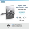 image:imageSchlage F10 ACC 622 Accent Door Lever Hall amp Closet Passage Lock Matte BlackSatin Chrome