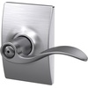 image:imageSchlage F10 ACC 622 Accent Door Lever Hall amp Closet Passage Lock Matte BlackSatin Chrome
