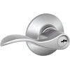 image:imageSchlage F10 ACC 622 Accent Door Lever Hall amp Closet Passage Lock Matte BlackSatin Chrome