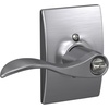 image:imageSchlage F10 ACC 622 Accent Door Lever Hall amp Closet Passage Lock Matte BlackSatin Chrome