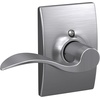 image:imageSchlage F10 ACC 622 Accent Door Lever Hall amp Closet Passage Lock Matte BlackSatin Chrome