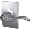 image:imageSchlage F10 ACC 622 Accent Door Lever Hall amp Closet Passage Lock Matte BlackSatin Chrome