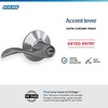image:imageSchlage F10 ACC 622 Accent Door Lever Hall amp Closet Passage Lock Matte BlackSatin Chrome