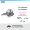 image:imageSchlage F10 ACC 622 Accent Door Lever Hall amp Closet Passage Lock Matte BlackSatin Chrome