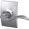 image:imageSchlage F10 ACC 622 Accent Door Lever Hall amp Closet Passage Lock Matte BlackSatin Chrome
