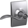 image:imageSchlage F10 ACC 622 Accent Door Lever Hall amp Closet Passage Lock Matte BlackSatin Chrome