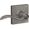 image:imageSchlage F10 ACC 622 Accent Door Lever Hall amp Closet Passage Lock Matte BlackSatin Nickel