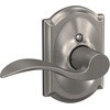 image:imageSchlage F10 ACC 622 Accent Door Lever Hall amp Closet Passage Lock Matte BlackSatin Nickel