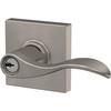 image:imageSchlage F10 ACC 622 Accent Door Lever Hall amp Closet Passage Lock Matte BlackSatin Nickel