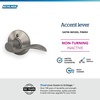 image:imageSchlage F10 ACC 622 Accent Door Lever Hall amp Closet Passage Lock Matte BlackSatin Nickel