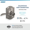 image:imageSchlage F10 ACC 622 Accent Door Lever Hall amp Closet Passage Lock Matte BlackSatin Nickel
