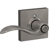 image:imageSchlage F10 ACC 622 Accent Door Lever Hall amp Closet Passage Lock Matte BlackSatin Nickel