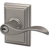 image:imageSchlage F10 ACC 622 Accent Door Lever Hall amp Closet Passage Lock Matte BlackSatin Nickel