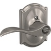 image:imageSchlage F10 ACC 622 Accent Door Lever Hall amp Closet Passage Lock Matte BlackSatin Nickel