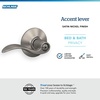 image:imageSchlage F10 ACC 622 Accent Door Lever Hall amp Closet Passage Lock Matte BlackSatin Nickel