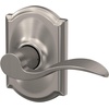 image:imageSchlage F10 ACC 622 Accent Door Lever Hall amp Closet Passage Lock Matte BlackSatin Nickel
