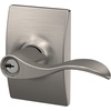 image:imageSchlage F10 ACC 622 Accent Door Lever Hall amp Closet Passage Lock Matte BlackSatin Nickel