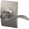 image:imageSchlage F10 ACC 622 Accent Door Lever Hall amp Closet Passage Lock Matte BlackSatin Nickel