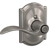 image:imageSchlage F10 ACC 622 Accent Door Lever Hall amp Closet Passage Lock Matte BlackSatin Nickel