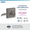 image:imageSchlage F10 ACC 622 Accent Door Lever Hall amp Closet Passage Lock Matte BlackSatin Nickel