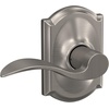 image:imageSchlage F10 ACC 622 Accent Door Lever Hall amp Closet Passage Lock Matte BlackSatin Nickel