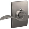 image:imageSchlage F10 ACC 622 Accent Door Lever Hall amp Closet Passage Lock Matte BlackSatin Nickel